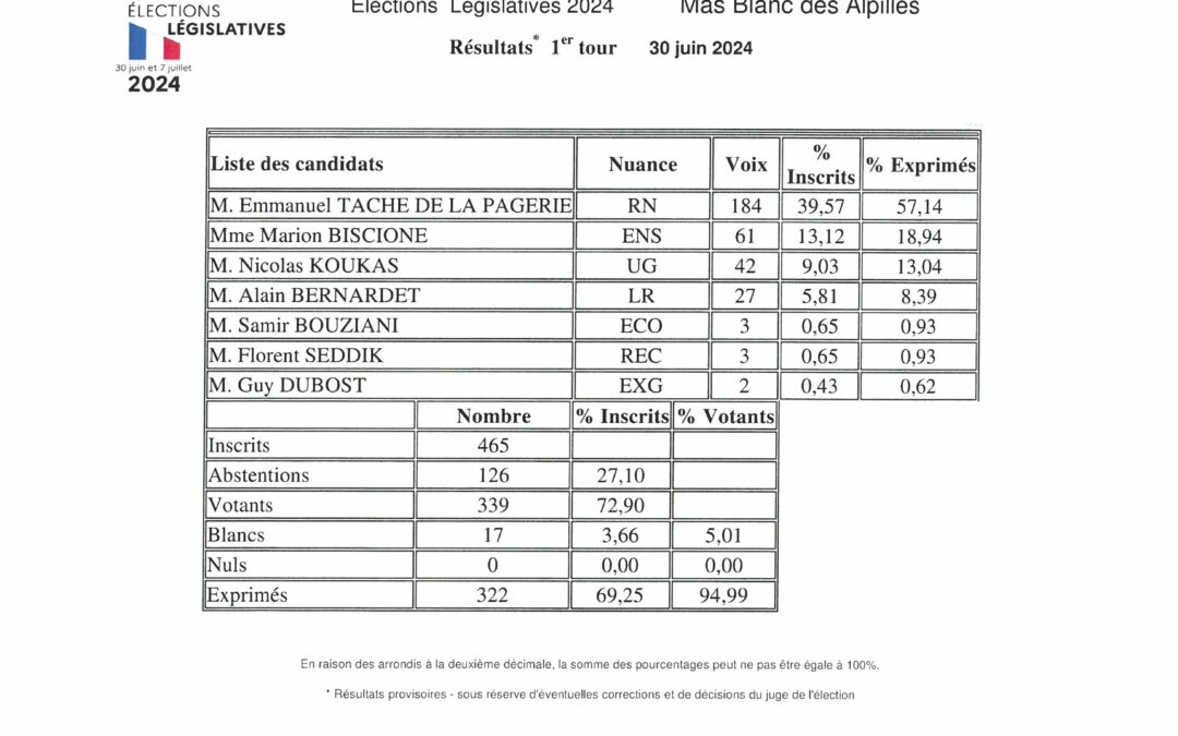 Élections législatives du 30 juin 2024